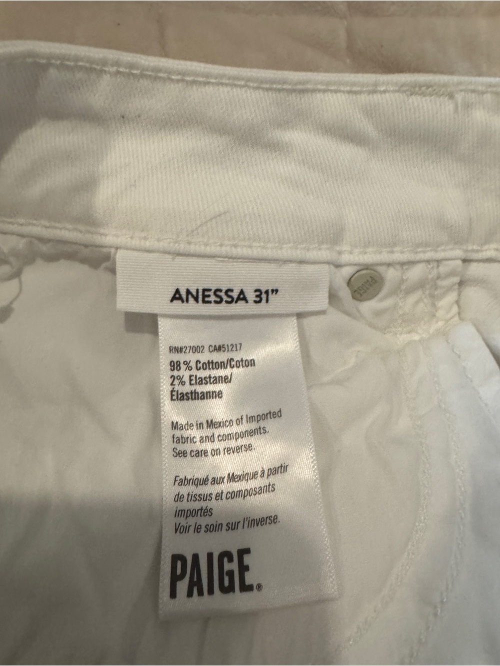 Paige 31” Anessa raw hem in tonal ecru - Picture 6 of 8